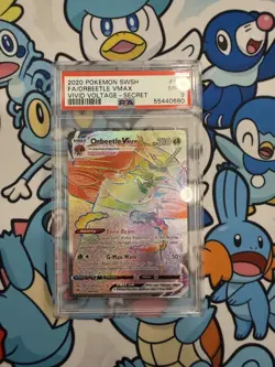2020 Pokemon Vivid Voltage Orbeetle VMAX Secret Rare 186/185 PSA 9 - Image 1