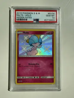 PSA 10 Ralts Holo Hidden Fates SV34/SV94 Shiny Rare Pokemon Gem Mint - Image 1