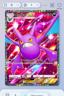 Pokemon TCG POCKET - Crobat Full Art 2?, Wisdom of Sea and Sky, English - Image 1