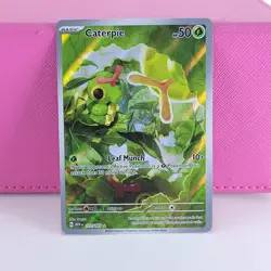 LP Mint Caterpie 172/165 Illustration Rare Scarlet and Violet 151 Pokemon - Image 1