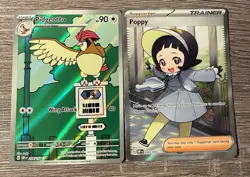 Pokemon TCG Pidgeotto 208/197 Obsidian Flames Illustration Rare NM+Poppy Bundle - Image 1