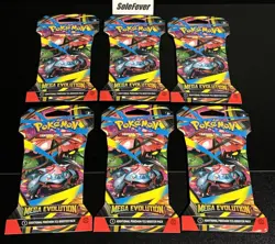 New & Sealed Lot of 6 Pokemon TCG: Mega Evolution Sleeved Booster Packs - Image 1