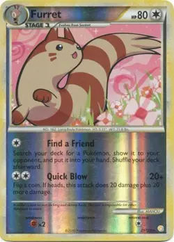 1x Furret - 21/123 - Rare - Reverse Holo NM-Mint Pokemon HGSS - Heartgold Soulsi - Image 1