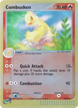 1x Combusken - 25/97 - Uncommon - Reverse Holo Damaged Pokemon EX - Dragon - Image 1