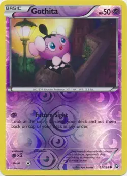 1x Gothita - 55/124 - Common - Reverse Holo Lightly Played Pokemon BW - Dragons - Image 1