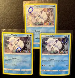 Alolan Vulpix 21/145 LP Cosmos Holo Cool Swirl Sun Moon Toys R Us Pokemon Promo! - Image 1