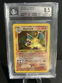 Pokemon 2000 Charizard Base Set 2 Unlimited Holo BGS 8.5 - Image 1