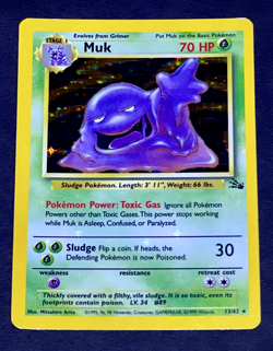 1999 Pokemon MUK Fossil Set HOLO BLEED Misprint ERROR Card 13/62 Foil Rare WotC - Image 4