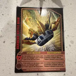 Bakugan Spartablaster Gray SILVER 90G Battle Gear Gundalian Invaders RARE W/Card - Image 2