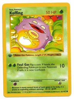 Pokemon Card: Koffing 51/102 1st Edition Base Set! EXC - Image 1