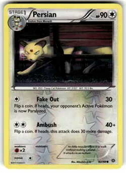 Persian 62/98 Reverse Holo Ancient Origins Pokemon Card - Image 1