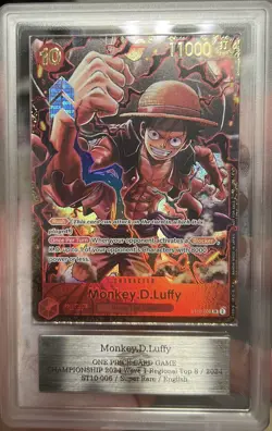 One Piece Card Game ST10-006 Monkey .D. Luffy Englisch Top 8 Prize Card ARS 10 - Image 1