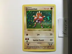 Hitmonchan Shadowless Base Set 8/102 Rare Holo Pokemon Card 1999 WOTC English - Image 1