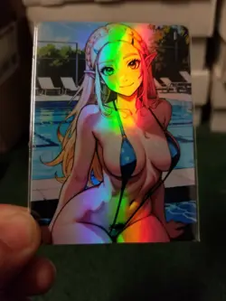ZELDA RAINBOW FOIL CUSTOM WAIFU ANIME CARD #5 - Image 2