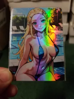 ZELDA RAINBOW FOIL CUSTOM WAIFU ANIME CARD #5 - Image 3