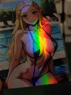 ZELDA RAINBOW FOIL CUSTOM WAIFU ANIME CARD #5 - Image 4