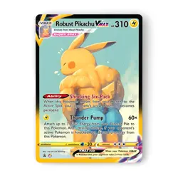 Robust Pokemon Pikachu - Custom Holographic Fan-Art Funny Meme Card - Image 1