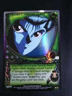 Yu Yu Hakusho TCG CCG Yusuke's Tainted Glare L2 Double Rainbow Foil Card - Image 1