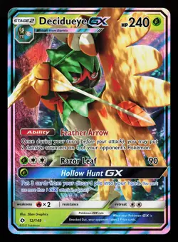 Decidueye GX 12/149 Ultra Rare Sun & Moon Base Set Pokemon Card - Image 1