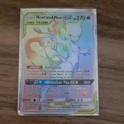 Pokemon Card Mewtwo And Mew GX Unified Minds Rainbow Secret Rare 242/236 - NM - Image 1
