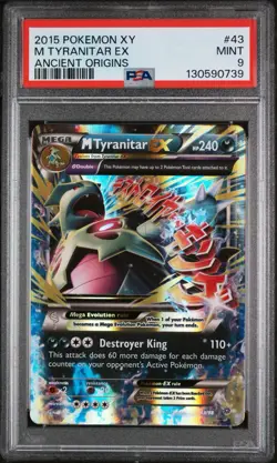 2015 POKEMON ANCIENT ORIGINS M TYRANITAR EX #43 PSA 9 MINT MEGA ENGLISH - Image 1