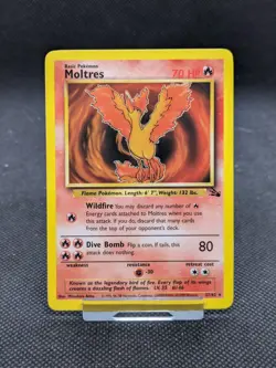 Moltres 27/62 Non Holo Fossil Set Rare Pokemon WOTC LP EXCELLENT - Image 1