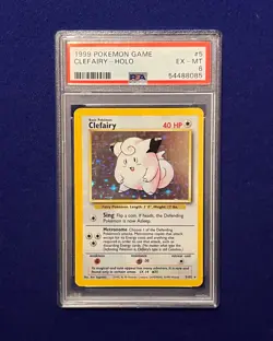 PSA 6 Clefairy Holo Base Set #5 Unlimited Pokemon 1999 - Image 1
