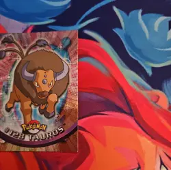 Tauros #128 - Silver Foil - Pokemon Topps Series 3 - Image 2