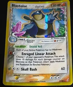 Pokemon Blastoise Delta Series 110 HP, Enraged Linear Attack, Rare Holo - Image 1