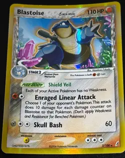 Pokemon Blastoise Delta Series 110 HP, Enraged Linear Attack, Rare Holo - Image 2