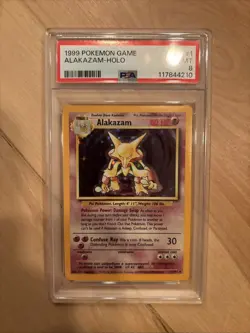 Pokemon Alakazam TCG Base Set Unlimited 1/102 RARE Holo PSA 8 - Image 1