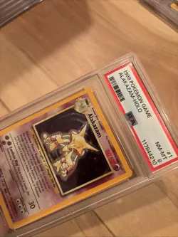 Pokemon Alakazam TCG Base Set Unlimited 1/102 RARE Holo PSA 8 - Image 2