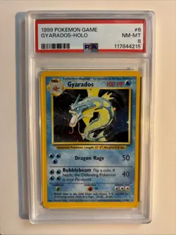 PSA 8 Gyarados Holo 6/102 Pokemon Base Set Unlimited 1999 WOTC - Image 1