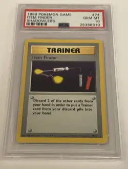 1999 POKEMON BASE SET SHADOWLESS #74 ITEM FINDER PSA 10 - Image 2