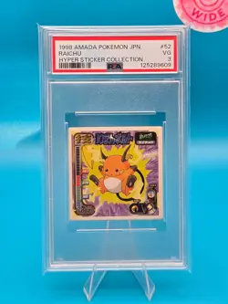PSA 3 - 1998 AMADA POKEMON JAPANESE HYPER STICKER COLLECTION 52 RAICHU - Image 1