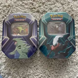 (2-PACK) NEW Pokemon TCG Tyranitar Triple Whammy Tin Factory Sealed - Image 1