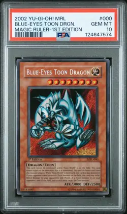 Yugioh Blue-Eyes Toon Dragon MRL-000 Magic Ruler 1st Edition PSA Gem Mint 10 - Image 1