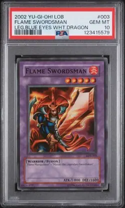 2002 Yu-Gi-Oh! Flame Swordsman LOB-003 Super Rare PSA 10 GEM MINT - Image 1