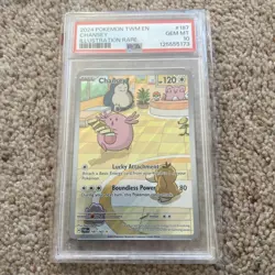PSA 10 Chansey 187/167 Pokemon Twilight Masquerade Holo Full Art Graded Card - Image 1