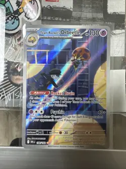 Pokemon TCG Team Rockets Orbeetle Full Art Card Destined Rivals 198/182 - Image 1