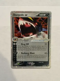 Pokemon TCG Sharpedo EX Deoxys Holo Card 104/107 - Image 1