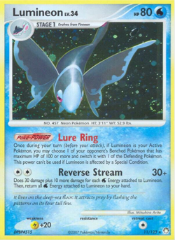Lumineon 11/123 Mysterious Treasures Holo Rare Swirl Pokemon Card - Image 1
