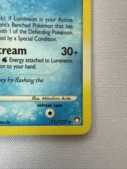 Lumineon 11/123 Mysterious Treasures Holo Rare Swirl Pokemon Card - Image 5
