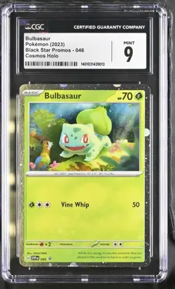 Bulbasaur Holo 2023 Pokemon Card Black Star PROMO 046 CGC 9 MINT SV Set - Image 1
