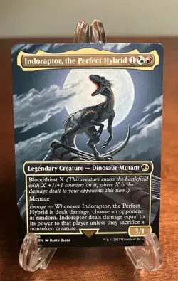 Indoraptor, the Perfect Hybrid (Borderless) Jurassic World Regular MTG LP Ixalan - Image 1
