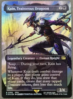 Kain, Traitorous Dragoon Borderless FOIL NM Final Fantasy MTG - Image 1