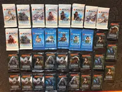 MTG Magic the Gathering Booster Pack Lot (35): Dominaria, SOInn, Ravnica Alleg. - Image 1