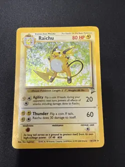 Pokemon TCG Raichu Base Set 2 Holo Unlimited Holo Rare Damaged - Image 1