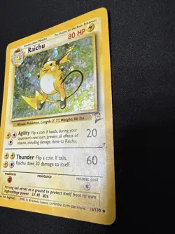 Pokemon TCG Raichu Base Set 2 Holo Unlimited Holo Rare Damaged - Image 2