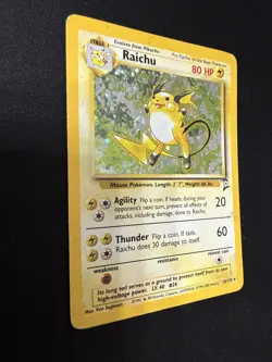 Pokemon TCG Raichu Base Set 2 Holo Unlimited Holo Rare Damaged - Image 3